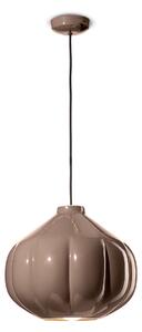 Lampadario Vintage Decò Afoxe' Ceramica Marrone Moka 1 Luce E27