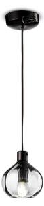 Lampadario Vintage Decò Afoxe' Alluminio Ceramica Cristallo 1 Luce E14