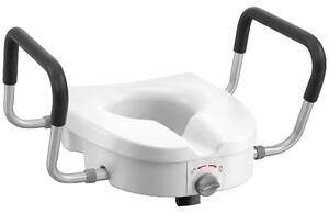HOMCOM Rialzo WC per Anziani in HDPE con Maniglie Antiscivolo e Larghezza Regolabile, Capacità 136kg, Bianco | Aosom Italy