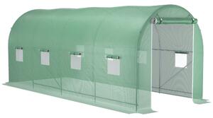 Outsunny Serra a Tunnel da Giardino 8 Finestre e Porta Avvolgibili 500x200x210cm|Aosom