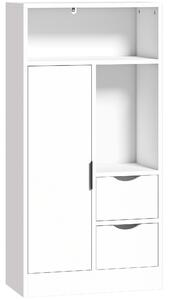 HOMCOM Mobile Bagno Slim con Cassetti, Scomparti Aperti, Bianco | Aosom Italy