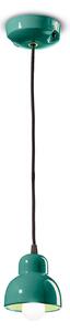 Lampadario Vintage Decò Berimbau Ceramica Turchese 1 Luce E14