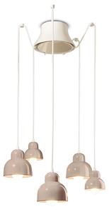 Lampadario Vintage Decò Berimbau Ceramica Grigio Sabbia 3 Luci E27