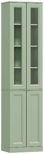 HOMCOM Mobile bagno alto a 6 ripiani con ripiano regolabile, verde salvia | Aosom Italy