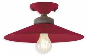 Plafoniera Vintage Colors Ferro E Ceramica Bordeaux 1 Luce E27
