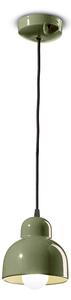 Lampadario Vintage Decò Berimbau Ceramica Verde Salvia 1 Luce E27