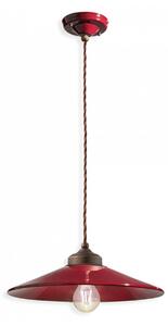 Lampadario Vintage Colors Ferro E Ceramica Bordeaux 1 Luce E27 35Cm