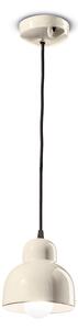 Lampadario Vintage Decò Berimbau Ceramica Crema 1 Luce E27