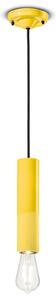 Sospensione Piccola Vintage Decò Pi Ceramica Giallo Limone 1 Luce E27