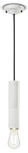 Sospensione Piccola Vintage Decò Pi Ceramica Bianco Grezzo 1 Luce E27