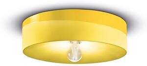 Plafoniera Grande Vintage Decò Pi Ceramica Giallo Limone 1 Luce E27