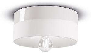 Plafoniera Media Vintage Decò Pi Ceramica Bianco Grezzo 1 Luce E27