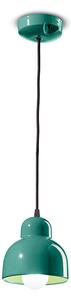 Lampadario Vintage Decò Berimbau Ceramica Turchese 1 Luce E27