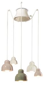 Lampadario Mix Vintage Decò Berimbau Ceramica 3 Luci E27