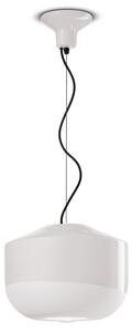 Sospensione Grande Vintage Decò Bellota Ceramica Bianco Grezzo 1 Luce E27