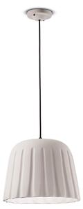 Sospensione Piccola Vintage Decò Madame Gres Ceramica Bianco 1 Luce E27