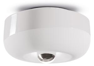 Plafoniera Vintage Decò Bellota Ceramica Bianco Grezzo 1 Luce E27