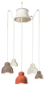 Lampadario Finitura Mix Vintage Decò Berimbau Ceramica 3 Luci E27