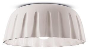 Plafoniera Grande Vintage Decò Madame Gres Ceramica Bianco Naturale 1 Luce E27