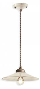 Lampadario Vintage Colors Ferro E Ceramica Crema 1 Luce E27 30Cm
