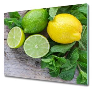 Tagliere in vetro temperato Lime e limone 60x52 cm