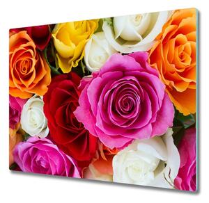 Tagliere in vetro temperato Rose colorate 60x52 cm