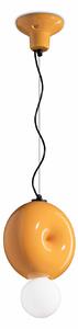 Sospensione Vintage Decò Bumbum 1 Elemento Ceramica Gialla 1 Luce E27