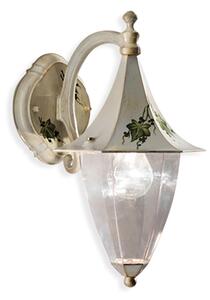 Applique Esterno Classica Arezzo Ferro E Ceramica Bianco Sfumato Oro 1 Luce E27