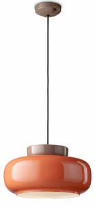 Sospensione Vintage Decò Maracana Ceramica-Vetro Arancio-Marrone 1 Luce E27
