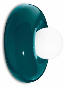 Applique Vintage Decò Bumbum Ceramica Verde Petrolio 1 Luce G9