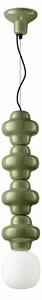 Sospensione Vintage Decò Copacabana 4 Moduli Ceramica Verde 1 Luce E27