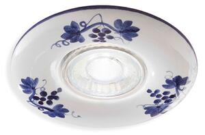 Faretto Incasso Classico Pescara Ceramica Bianco Decorato 1 Luce Gu10