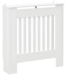 HOMCOM Copritermosifone in Legno Bianco per Caloriferi e Radiatori, con Doghe Verticali e Piano d'Appoggio, 78x19x81cm|Aosom