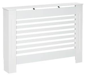 HOMCOM Copritermosifone in Legno Bianco per Caloriferi e Radiatori, con Struttura a Doghe e Ripiano, 112 x 19 x 81cm|Aosom