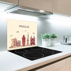 Tagliere in vetro temperato Edifici di Praga 60x52 cm