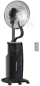 HOMCOM Ventilatore Nebulizzatore con Telecomando, Timer 12h e Oscillazione 70°, 3 Velocità, 3 Funzioni e Antizanzare Ф44.5x135cm Nero|Aosom