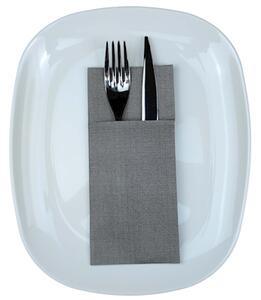 Tovagliolo piegato porta posate MCR LINO 40X35 colore nero