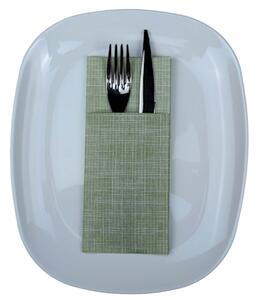 Tovagliolo piegato porta posate MCR TEX cm 40x35 colore verde oliva