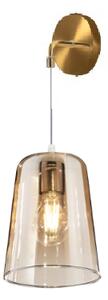 Applique ottone sat. regolabile 1 luce ambra 1164os-a-am