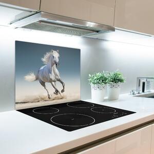 Tagliere in vetro temperato Cavallo bianco su galoppo 60x52 cm