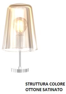 Lumetto ottone sat. 1 luce ambra 1164os-pt-am