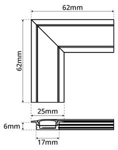 Angolo di Giunzione 90° per Profilo da Incasso per striscia LED Accessori Profili Angolo 90° Profilo Incasso Alluminio