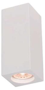 Faretto in gesso parallelepipedo H 17 a soffitto