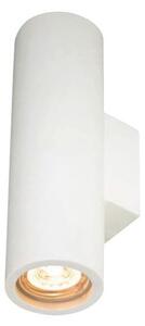 Faretto in gesso biemissione cilindrico a parete