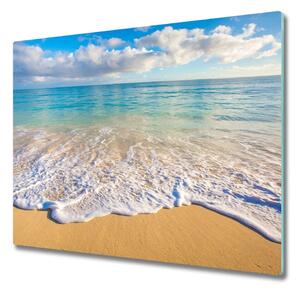 Tagliere in vetro temperato Spiaggia hawaiana 60x52 cm