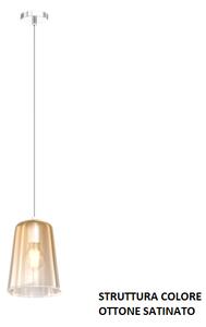 Sospensione ottone sat. 1 luce ambra 1164os-s1-am