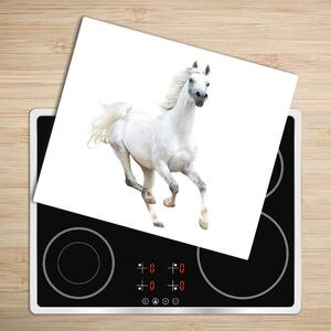 Tagliere in vetro temperato Cavallo arabo bianco 60x52 cm