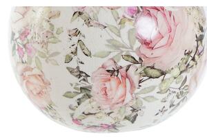 Sfera Decorativa DKD Home Decor Rosa Bianco Fiori servizio di piatti (12 x 12 x 12 cm)