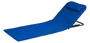 Stuoia Lettino da Spiaggia Rodi 49x170x26 cm Schienale Regolabile in Tessuto Oxford Azzurro