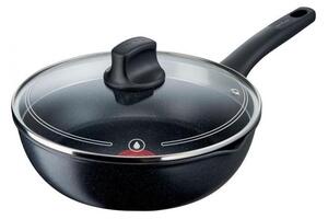 Tefal - Padella con coperchio BLACK STONE 26 cm